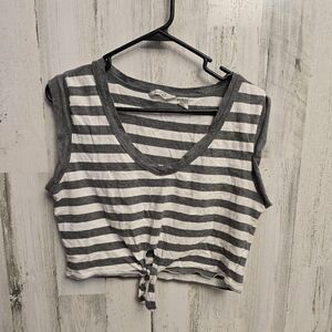 derek heart Gray Striped Women's crop Top size large